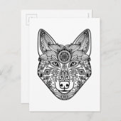 Geïnspireerd Wolfhoofd Briefkaart (Voorkant / Achterkant)