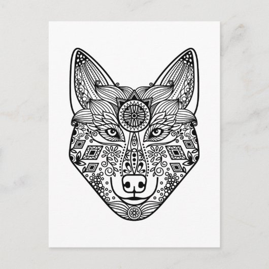 Geïnspireerd Wolfhoofd Briefkaart (Voorkant)