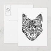 Geïnspireerd Wolfhoofd Briefkaart (Voorkant / Achterkant)