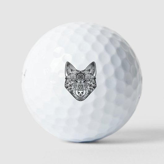Geïnspireerd Wolfhoofd Golfballen (Voorkant)