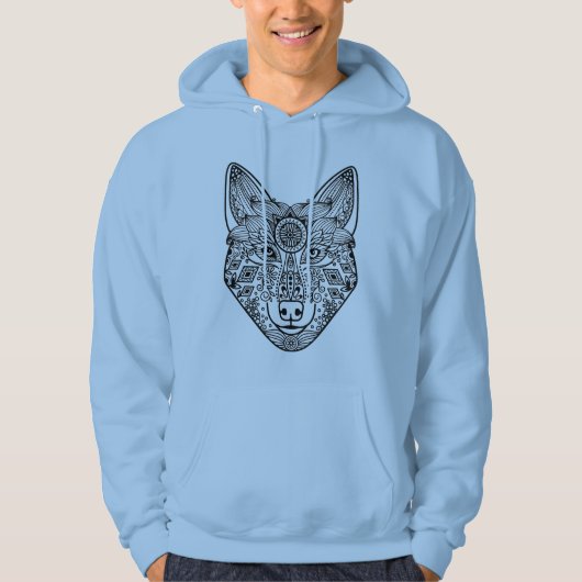Geïnspireerd Wolfhoofd Hoodie (Voorkant)