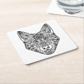 Geïnspireerd Wolfhoofd Kartonnen Onderzetters (Schuin)