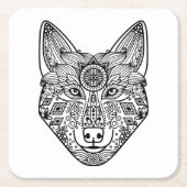 Geïnspireerd Wolfhoofd Kartonnen Onderzetters (Voorkant)