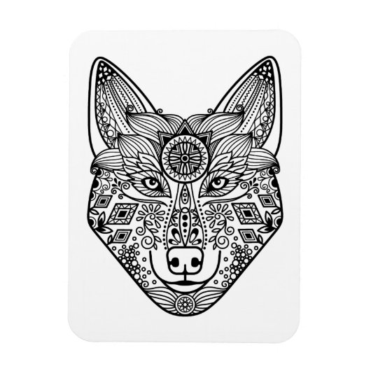 Geïnspireerd Wolfhoofd Magneet (Verticaal)