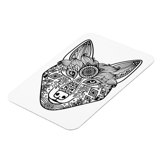 Geïnspireerd Wolfhoofd Magneet (Linkerzijde)