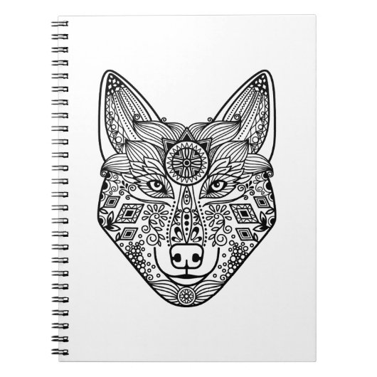 Geïnspireerd Wolfhoofd Notitieboek (Voorkant)
