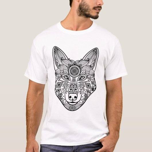 Geïnspireerd Wolfhoofd T-shirt (Voorkant)