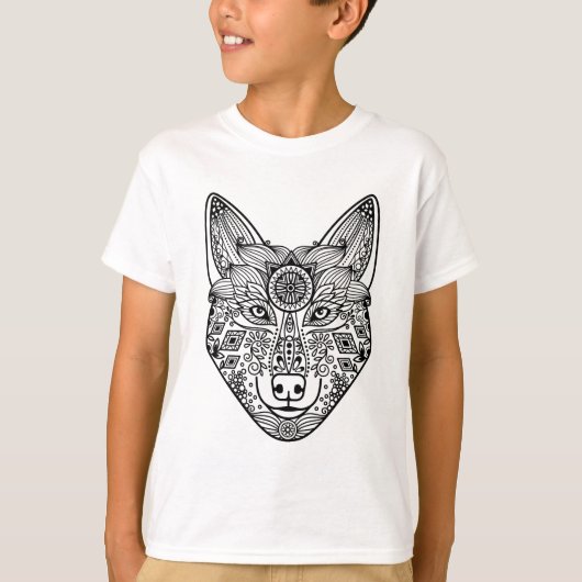 Geïnspireerd Wolfhoofd T-shirt (Voorkant)