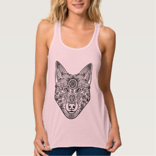 Geïnspireerd Wolfhoofd Tanktop