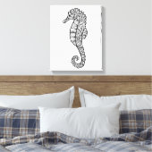 Geïnspireerd Zee Paard 6 Canvas Afdruk (Insitu (Slaapkamer))