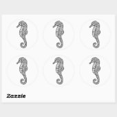 Geïnspireerd Zee paard Ronde Sticker (Vel)