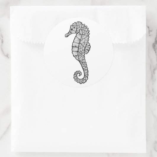 Geïnspireerd Zee paard Ronde Sticker (Tas)