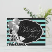 Geïnspireerd zwart Blauwgroen blauw verjaardagsfee Kaart (Staand voorkant)