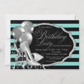 Geïnspireerd zwart Blauwgroen blauw verjaardagsfee Kaart (Achterkant)