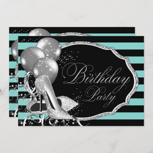 Geïnspireerd zwart Blauwgroen blauw verjaardagsfee Kaart (Voorkant / Achterkant)