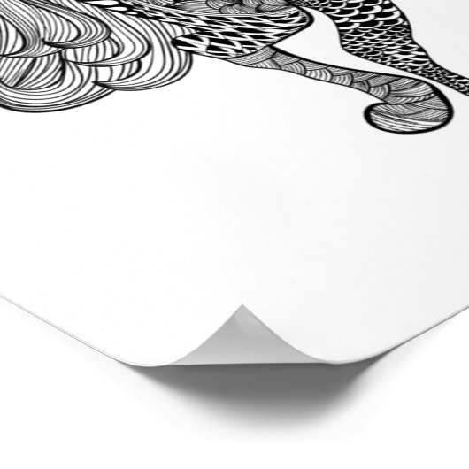 Geïnspireerd zwart paard 2 poster (Hoek)