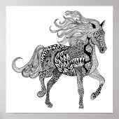 Geïnspireerd zwart paard 2 poster (Voorkant)