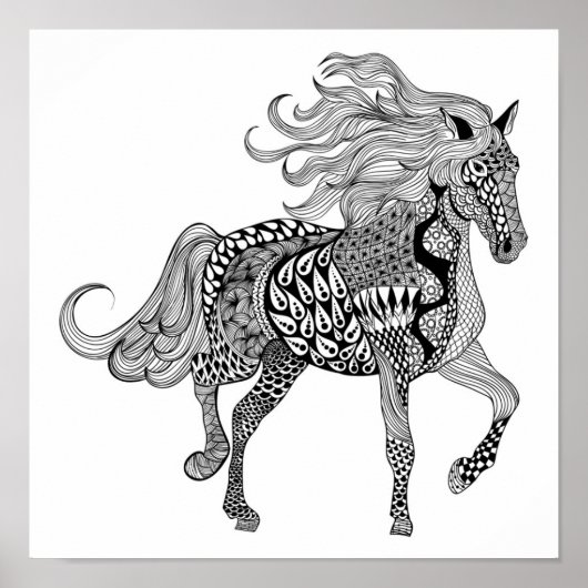 Geïnspireerd zwart paard 2 poster (Voorkant)