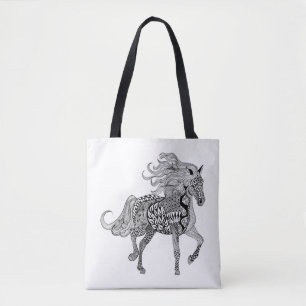 Geïnspireerd zwart paard 2 tote bag