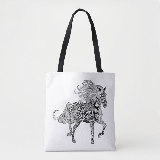 Geïnspireerd zwart paard 2 tote bag (Voorkant)