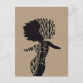 "Geïnspireerd" zwart-wit en Tan Woman Pose-Briefka Briefkaart (Voorkant)