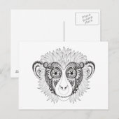 Geïnspireerde aap briefkaart (Voorkant / Achterkant)