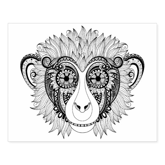 Geïnspireerde aap rubberstempel (Afrduk)