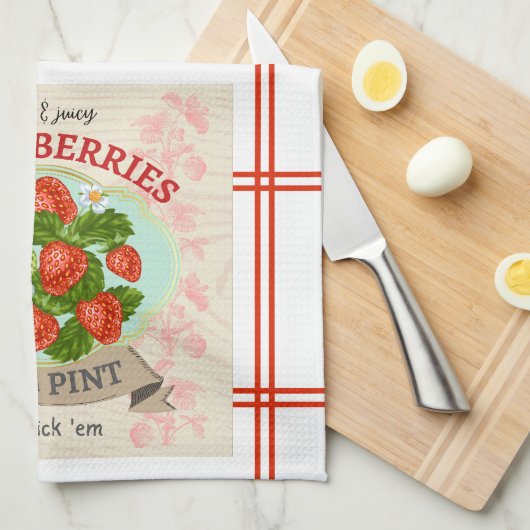 geïnspireerde aardbei theedoek (Quarter Fold)