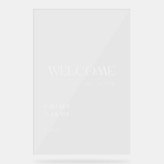 -geïnspireerde Acryl bruiloft welkomstbord Acryl Bord (Voorkant)