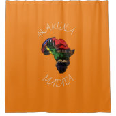 Geïnspireerde Afrikaanse continentale kleuren pass Douchegordijn (Voorkant)