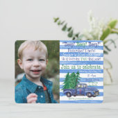 Geïnspireerde bewerkbare kleine blauwe vrachtwagen kaart (Staand voorkant)