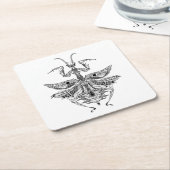 Geïnspireerde Bidsprinkhanen Kartonnen Onderzetters (Schuin)