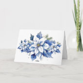  geïnspireerde blauwe kerstpuntjes feestdagen kaart (Achterkant)