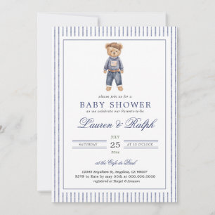 Geïnspireerde Blauwe Teddyshower voor Baby Kaart