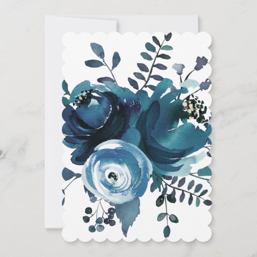  geïnspireerde blauwe Waterverf Kaart (Achterkant)