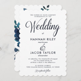 geïnspireerde blauwe Waterverf Kaart