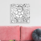 Geïnspireerde bloemen 6 canvas afdruk (Insitu (Woonkamer))