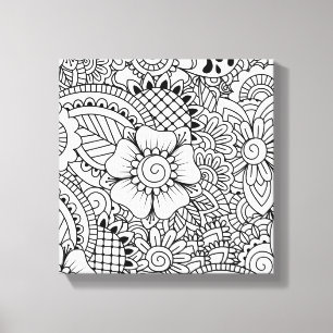 Geïnspireerde bloemen 6 canvas afdruk