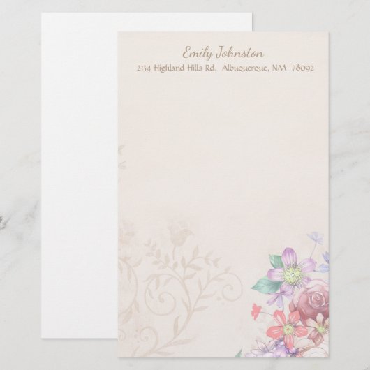  geïnspireerde bloemen - Aangepaste schrijfbenodig Briefpapier (Voorkant / Achterkant)