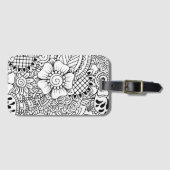 Geïnspireerde bloemen bagagelabel (Voorkant (horizontaal))