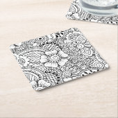 Geïnspireerde bloemen kartonnen onderzetters (Schuin)