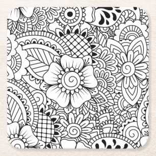 Geïnspireerde bloemen kartonnen onderzetters