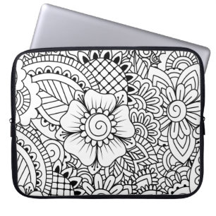 Geïnspireerde bloemen laptop sleeve
