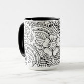 Geïnspireerde bloemen mok (Voorkant links)