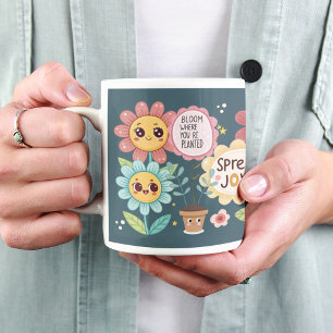 Geïnspireerde bloemen: Motivatie tuin Mok