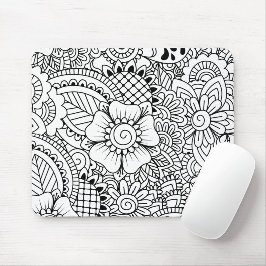 Geïnspireerde bloemen muismat (Met muis)