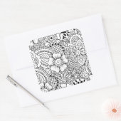 Geïnspireerde bloemen vierkante sticker (Envelop)