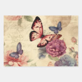 geïnspireerde bloemen & vlinders inpakpapier vel (Voorkant 3)