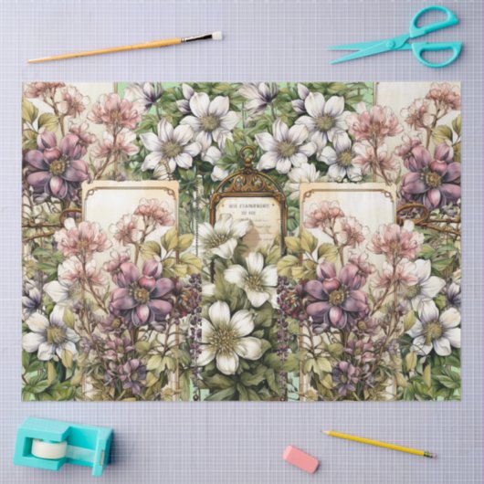  geïnspireerde bloemencollage decoupage tissuepapier (Craft)