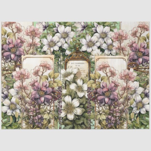  geïnspireerde bloemencollage decoupage tissuepapier (Voorkant)